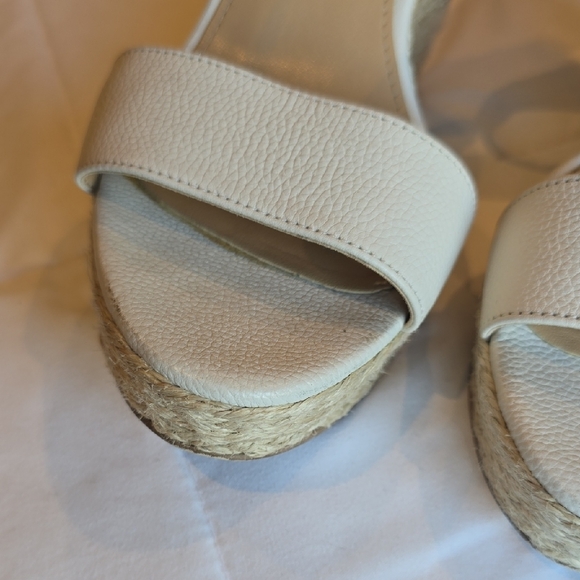 MICHAEL Michael Kors Jill Cream Espadrille Wedge Sandals Size 7 - Picture 6 of 10